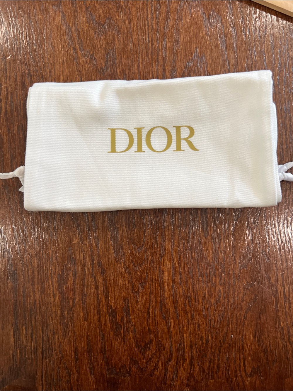 Dior White Drawstring Pouches with Gold Logo for shoes (Pair) - Picture 6 of 6